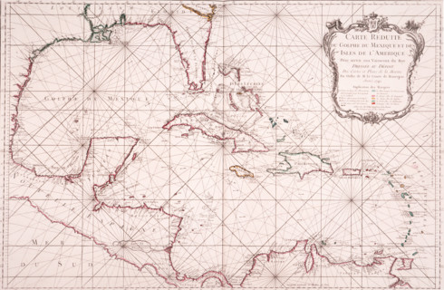 Map of the Gulf of Mexico, 1772. 'Carte Reduite du Golphe du Mexique et des Isles de l'Amerique