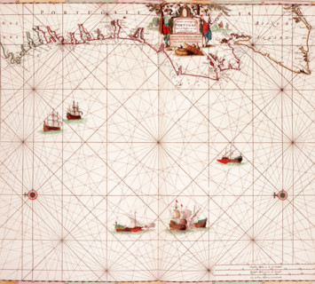 Map of the Atlantic coast of Portugal, 1682. 'Pascaart van de Kust van Portugal, Van C. de