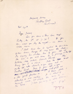 Letter to James Beaumont Strachey from Virginia Woolf, inviting him to dine with her, c1915-c1924.