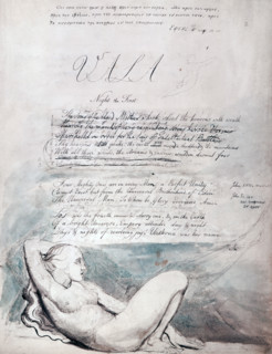 Beginning of the illustrated poem 'The Four Zoas', by William Blake, 1797. "Vala, or The Four Zoas"