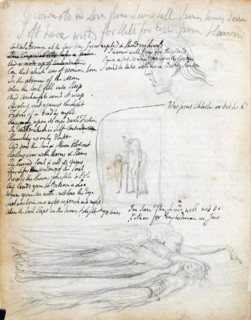 Emblem 33; youth leading age, c1787-1818. Page from a sketchbook. Pencil drawing adopted for the