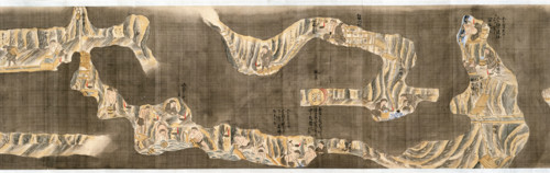 Gold and silver mining, Japan, c1810. An illustration of the gold mines on Sado Island. Miners use
