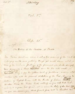 Volume 3 of the manuscript of "Shirley", c1849. "Shirley" was Charlotte Bronte's third novel. The