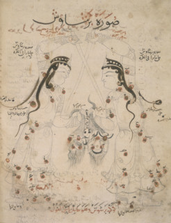 Bearer of the demon's head, 10th century. A Persian representation of the constellation Perseus,