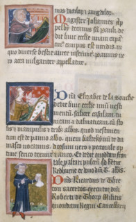 Benefactors to St Albans Abbey, 1380. Depicted here are John Appleby, a Dean of St Paul's;
