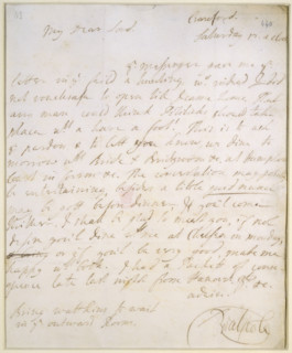 Letter written by Sir Robert Walpole, c1720s. This letter from Walpole was written to his associate