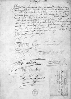 Resolution of the commanders of the British fleet opposing the Armada, 1588. This is the resolution