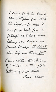 Letter to Lord Alfred Douglas from his father Lord Queensberry, c1890s. '...I came back to Paris