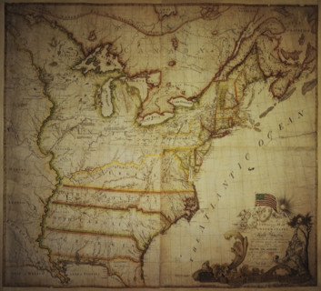 Map of the United States of North America, 1783. Depicting Canada, the Great Lakes, the United