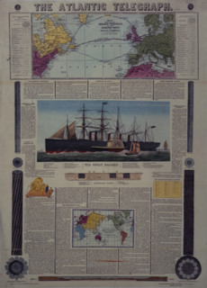 Bacon's Chart of the Atlantic Telegraph, 1866. Map shewing the Atlantic Telegraph, and other