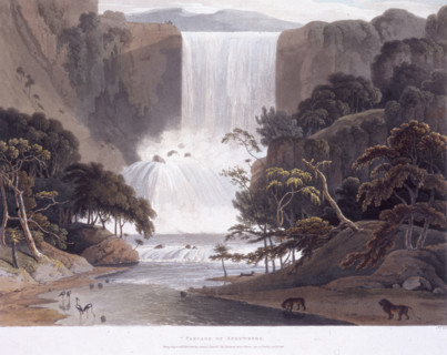 'Cascade on Sneuwberg', 1804. From "A collection of plates illustrative of African scenery and