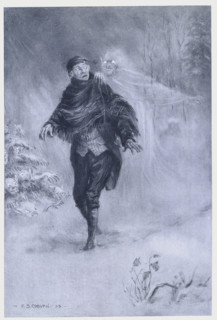 'What fearful shapes and shadows beset his path amidst the dim and ghastly glare of a snowy night