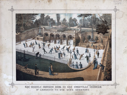 Marble skating rink, c1882. A poster for the marble skating rink in the Granville Gardens, St
