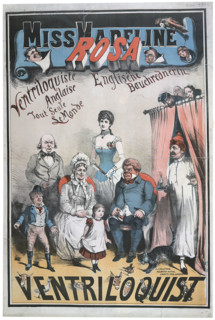A poster for a performance by Miss Madeline Rosa, ventriloquist, 1883. From a collection of