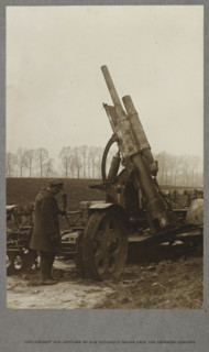 Anti-aircraft gun captured by our victorious troops from the defeated Germans,  1915 (1921).From