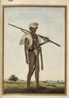 Warrior (Mevati), 1825. Mevati, a Kshatriya group who lived in the region south-west of Delhi and