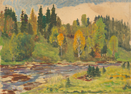Landscape with a river, 1930-1940.