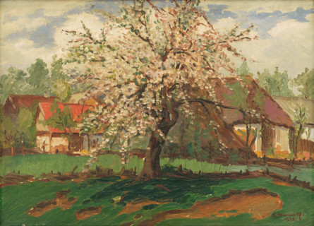 Landscape with trees in blossom, 1928.