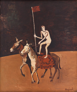 A Circus Performer on Horses, before 1940.