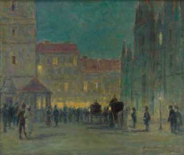 Evening in front of the St. Elisabeth Cathedral, around 1943.