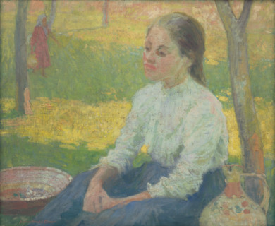 Peasant girl in a garden, 1910.