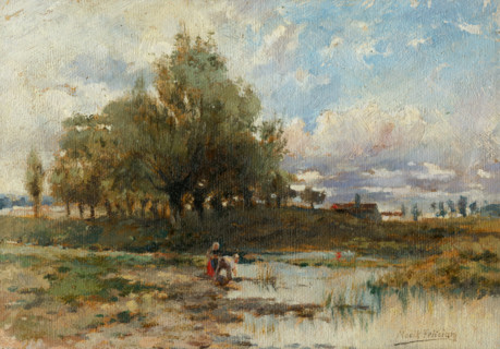 Landscape with pond, 1890-1900.