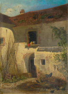 Old farmyard in Jur, after 1860.