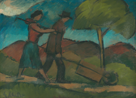 Returning from work, 1920-1924.