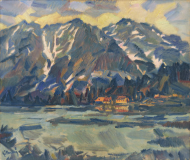 Popradské Pleso, c1939. Lake in the High Tatras, Slovakia.