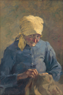 Old Woman Sewing, 1907.