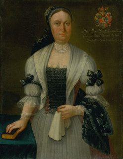 Anna Maria Desséwffy née Horvath-Stancic, aged forty-four, c1745. Woman with pearl necklace and