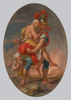 Aeneas Rescues Anchises from Burning Troy, 1730-1750.