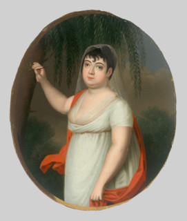 Young Woman by a Table. Anna Mária Szirmayová, née Horváth-Stancic, 1805-1807.