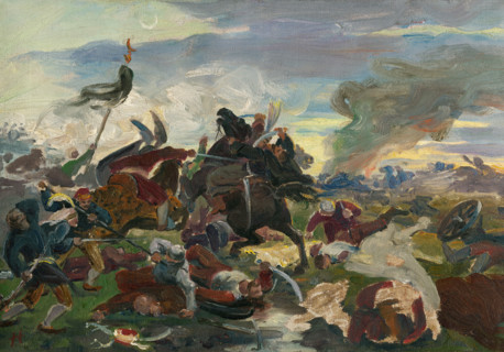 The Death of Tomory in the Battle of Mohács, around 1895-1896.