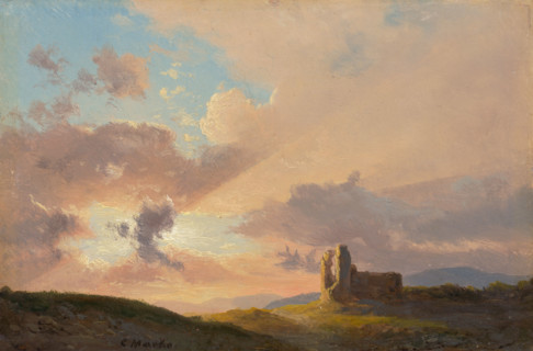 Ruins at sunset, 1835-1850.