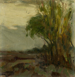 Landscape sketch with tree, 1900-1910.