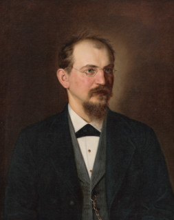 Portrait of MUDr. Michal Mandelík, 1884. 'MUDr.' is a Czech and Slovak abbreviation that translates