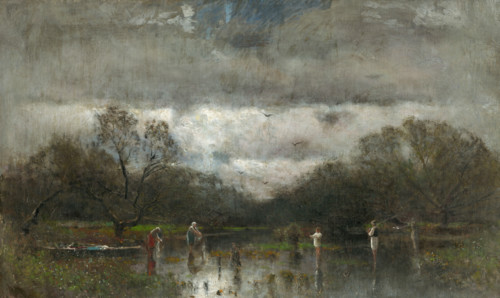 Landscape with Washerwomen and Fishers, 1878-1880.