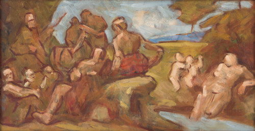 Sketch of Composition with Bathing People, 1910-1930.