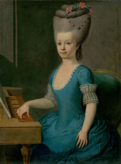Anna Mária Horvath-Stansithová, fiancée of Ondrej Szirmay, at the harpsichord, 1785-1789. Young