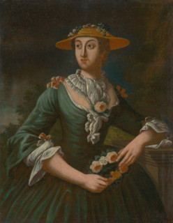 Portrait of a Woman in a Hat with Flowers, 1790-1810.