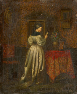 Woman with a miniature, 1850-1870.