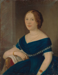 Portrait of a Lady in Blue, 1850-1860.
