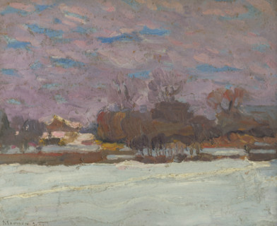 The artist's garden in winter, c1930.