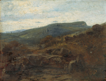 Landscape near Kremnica, 1880-1900. Rural scene in Slovakia.