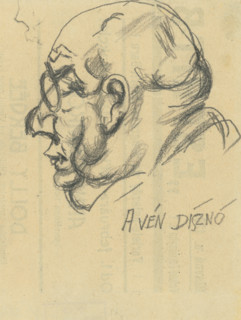 Study of a male head with glasses, 1924-1928.