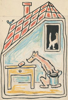 2. A Story about a Dog and a Cat, around 1928. Additional Info: Illustrations for the book - Josef