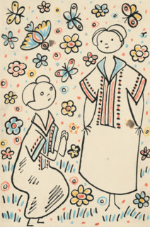 3. A story about a dog and a cat, around 1928. Additional Info: Illustrations for the book - Josef