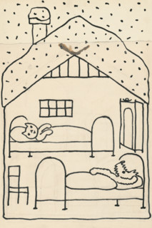 17. Talking about a dog and a cat, around 1928. Additional Info: Illustrations for the book - Josef