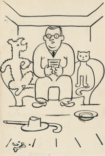 24. A story about a dog and a cat, around 1928. Additional Info: Illustrations for the book - Josef